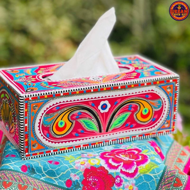Red Chamakpatti Tissue Box Cover