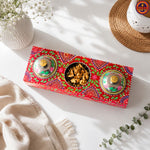 Red Mandala Art 3 Katoori Dry Fruit Tray