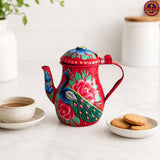 Red Peacock Hand Painted Decorative Unique Teapot