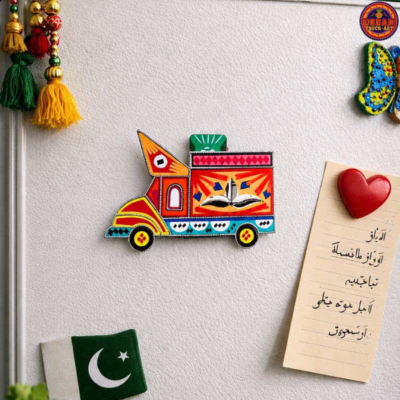 Red Truck Automobile Truck Art Fridge Magnets