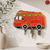 Red Truck art Inspired Key Holder