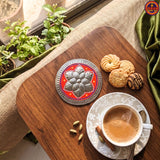 Red double star table coaster