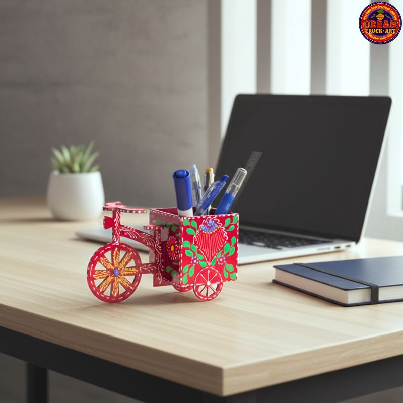 Red Mandala Art Pen Holder