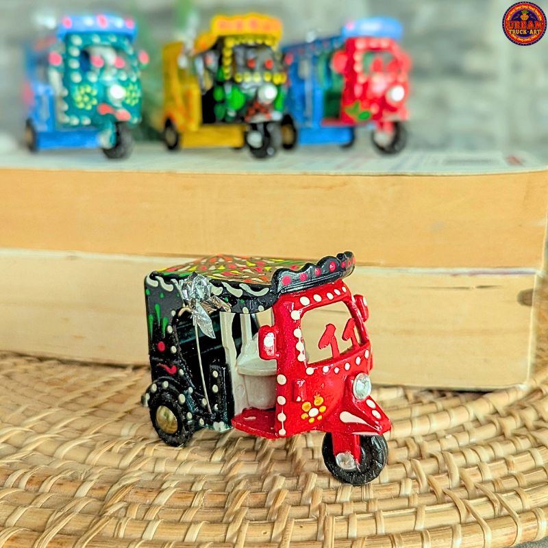 Red & Black Truck Art Mini Rickshaw