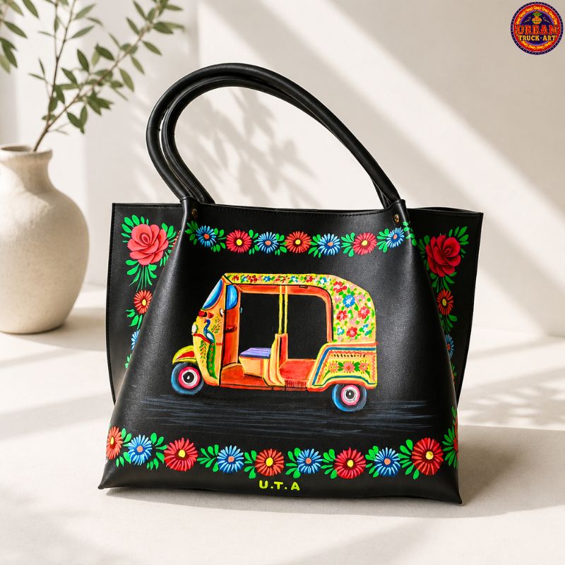 Rickshaw Hand Painted Tote Bag
