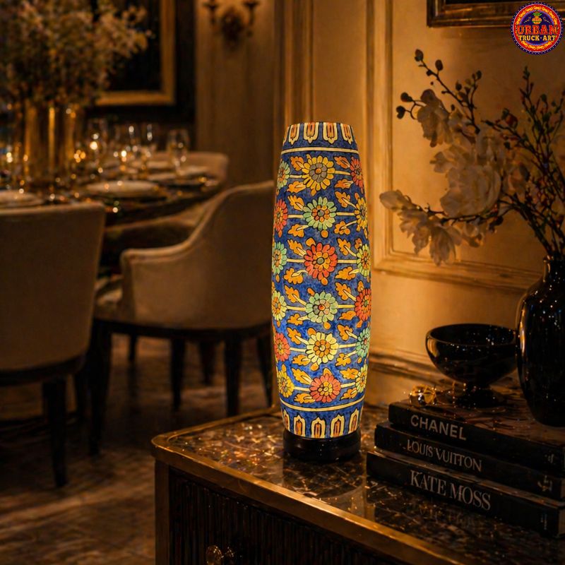 Rio Hand Painted Camel Skin Lamp