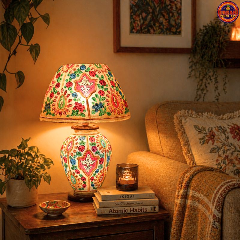 Hand Painted Flower Rome Lamp