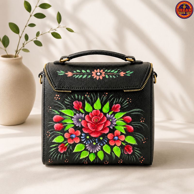 Rose Truck Art Inspired Handbag for Women