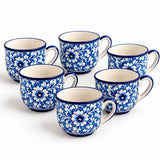 Royal Blue Baked Hand Painted Tea Cups