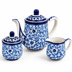 Royal Blue Ceramic Teapot Milk pot & Sugar Pot