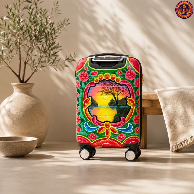 Scenery Truck Art Hand Painted Suitcase