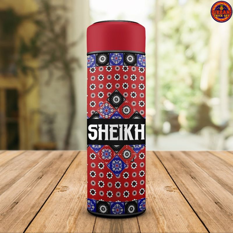 Red Ajrak Temperature Water Bottle
