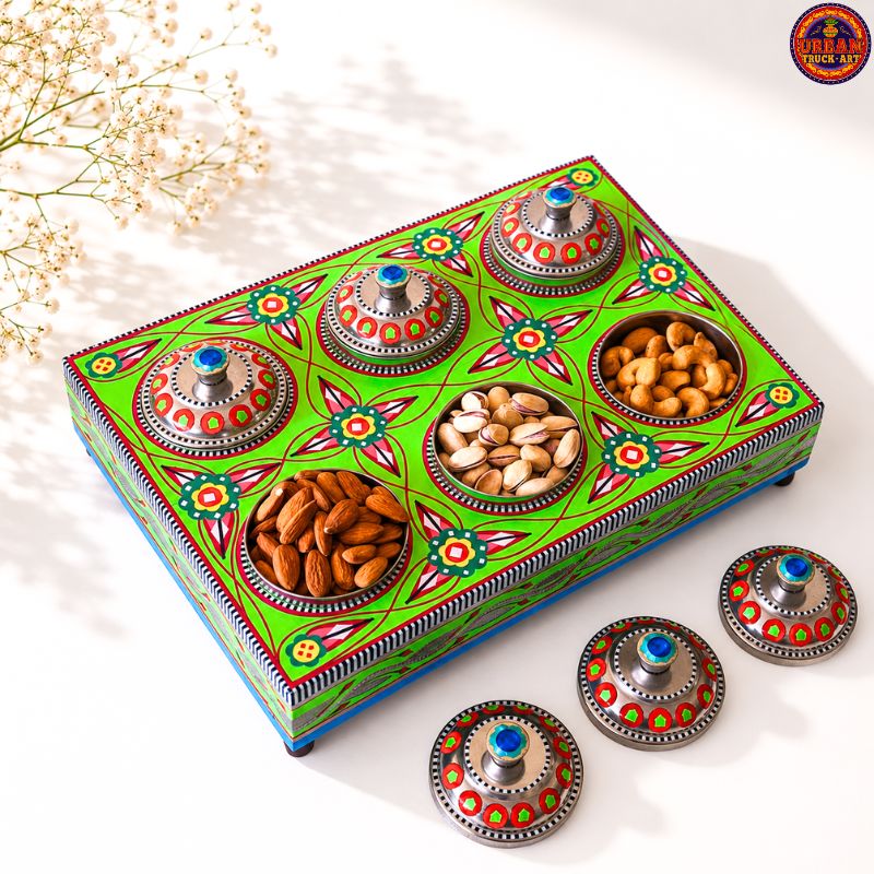 Sparkling Green 6 Compartment Tray