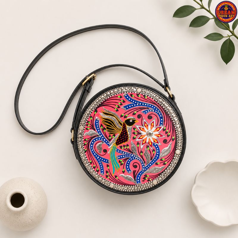 Sparrow Chamakpatti Round Ladies Bag