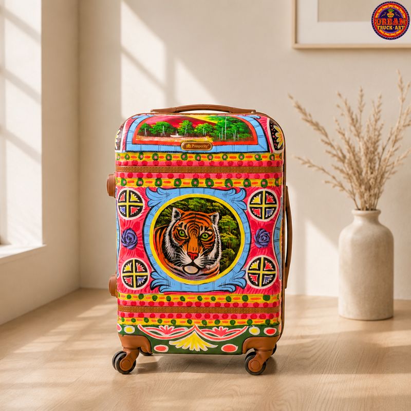 Tiger Hand Painted Suitcase