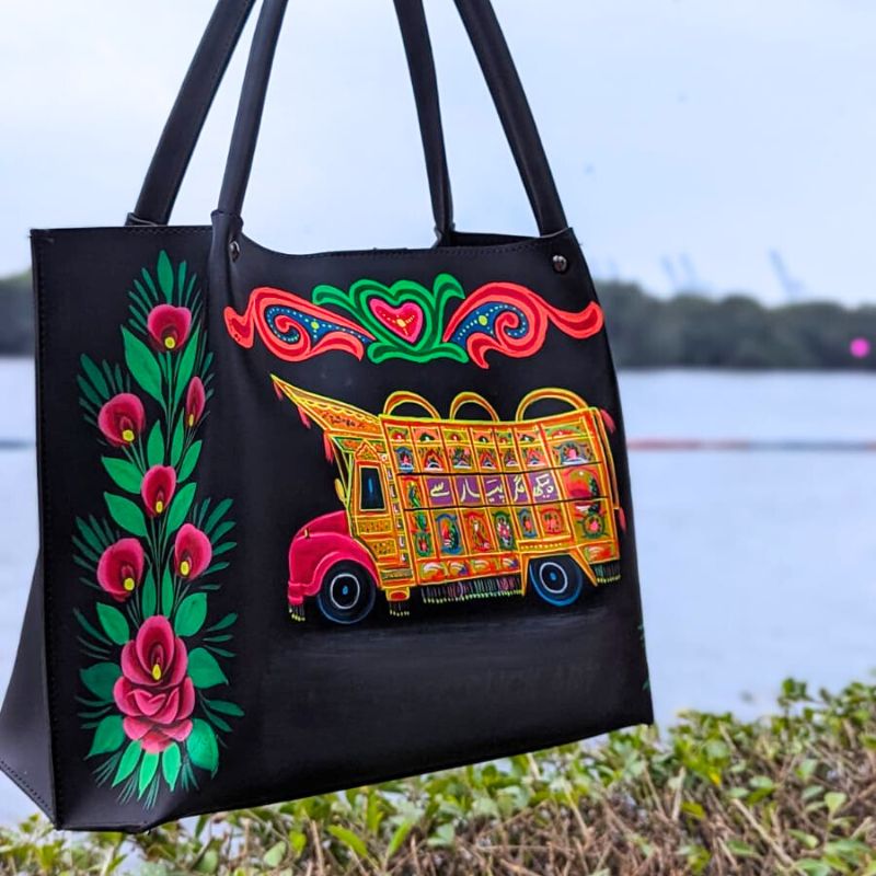 Truck Hand Painted Tote Bag