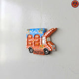 Truck Art Orange Acrlyic Magnet for fridge