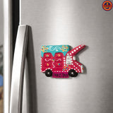 Truck Art Red Acrlyic Magnet for fridge