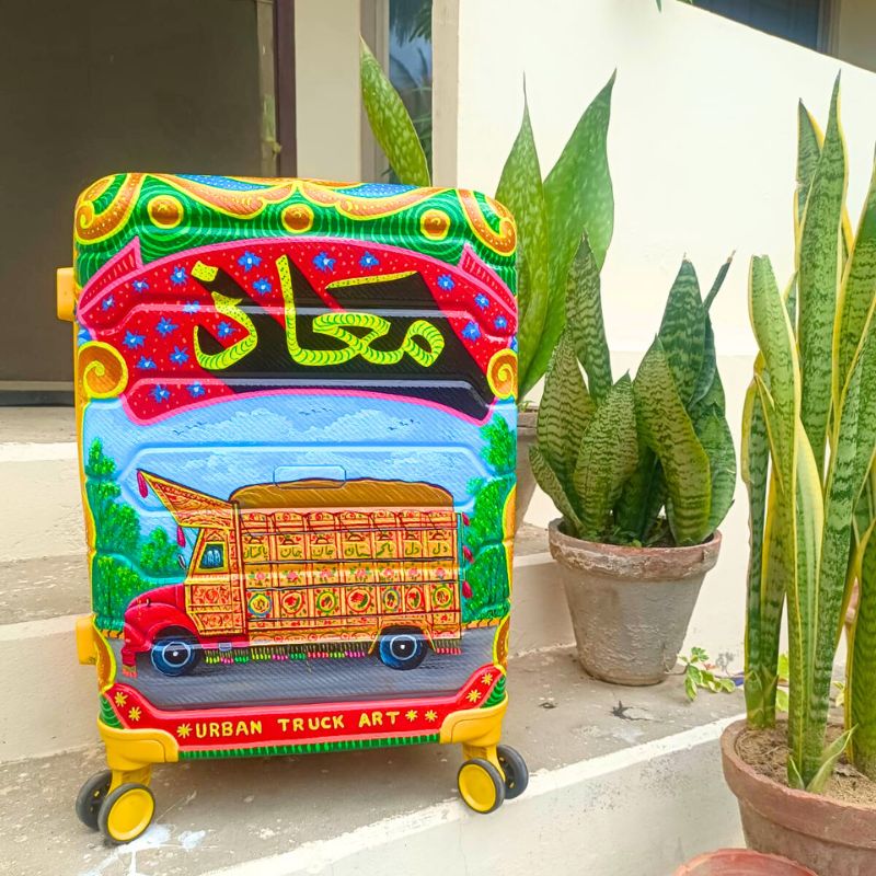 Handpainted Truck Personalised Suitcase