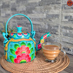Turquoise Hand Painted Teapot
