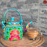 Turquoise Hand Painted Teapot