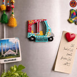 Turquiose Acrylic Rickshaw Pakistan Magnet