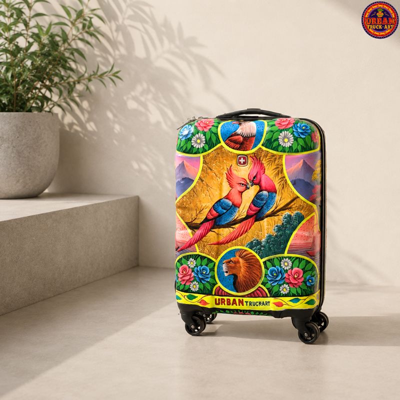 Two Birds Painted Trolley Bag