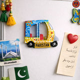 Yellow Acrylic Rickshaw Pakistan Magnet