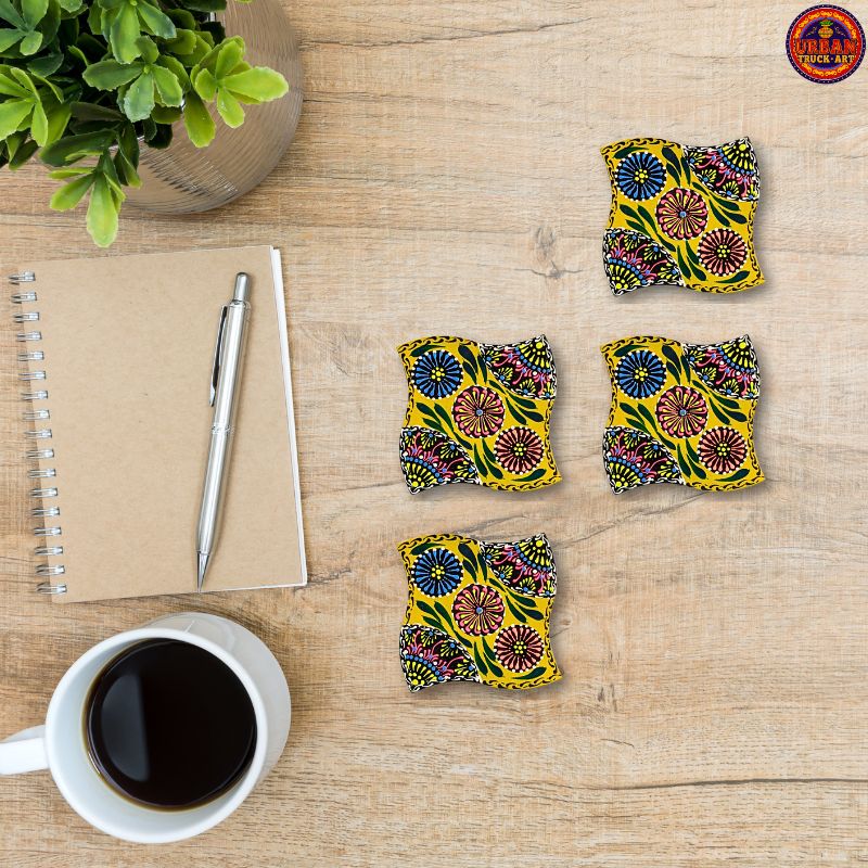 Truck Art Accessories, Tea Coaster, hand-painted, Bunki Truck Art, Pakistani Art, Home Décor, kitchen accessories