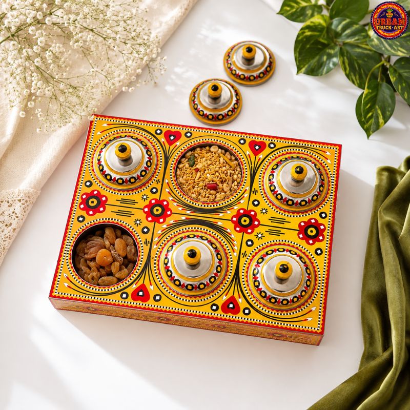 Yellow Chamakpatti Multi Purpose Box