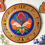 Yellow Truck Art Flower Wall Clock 