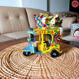 Yellow Hand Painted Miniature Rickshaw