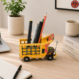 Yellow Hand Painted Truck Stationary Holder