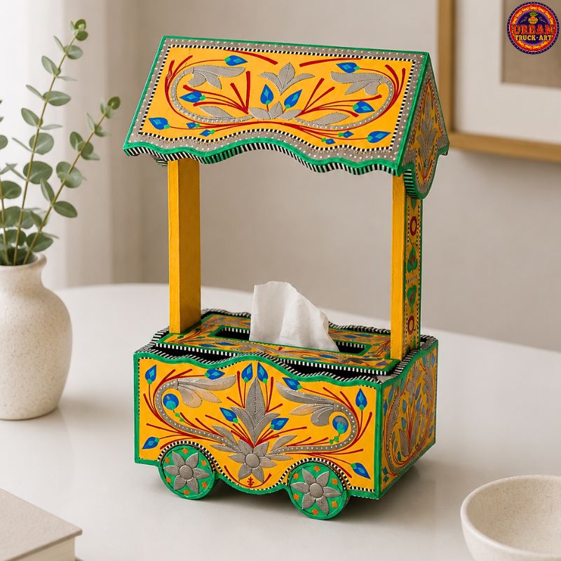 Yellow Artistic Tissue Cart