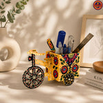 Yellow Truck Art Cart Stationary Holder