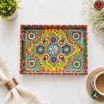 Yellow Wooden Chamakpatti Tray