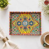 Yellow Wooden Chamakpatti Tray