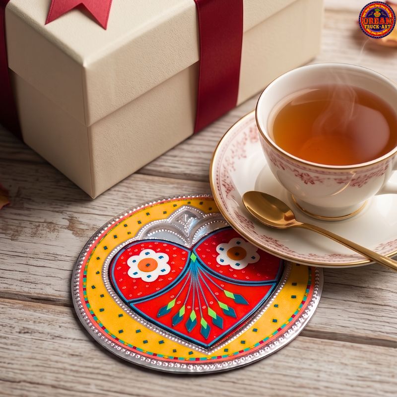 Yellow Heart Truck Art Coaster