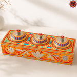 Yellow 3 Compartment Masala Box