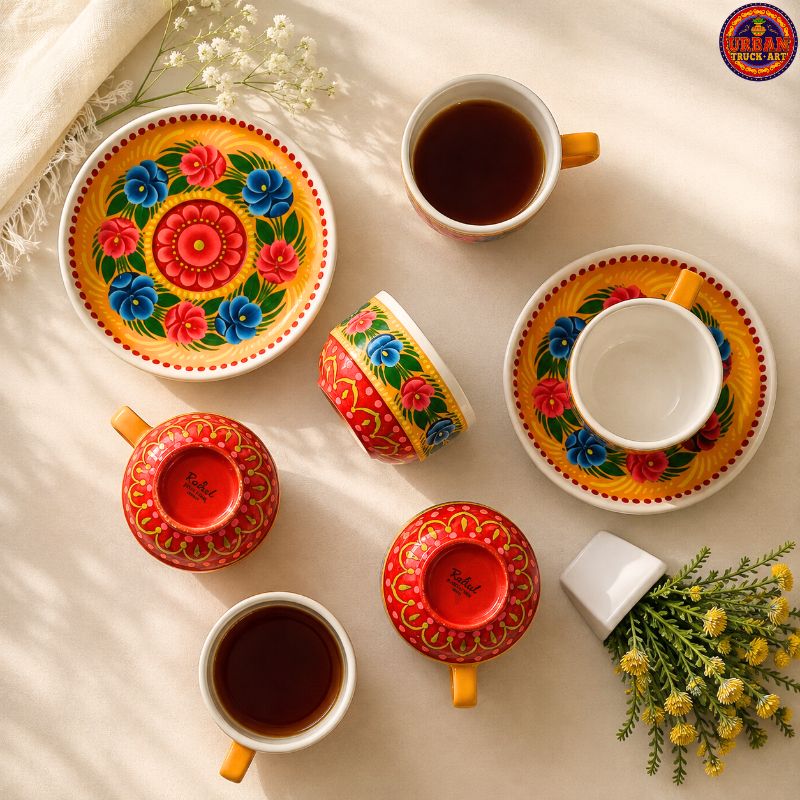 Yellow Hand Painted Teaset