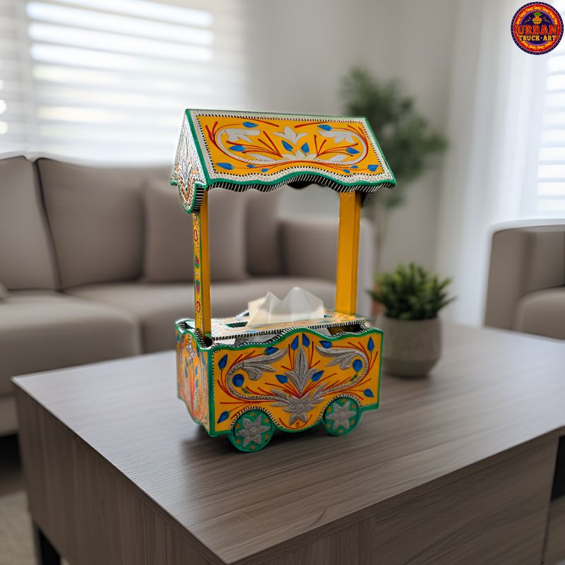 Yellow Artistic Tissue Cart