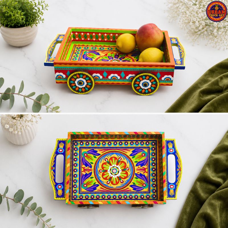 Yellow Tray On Wheels