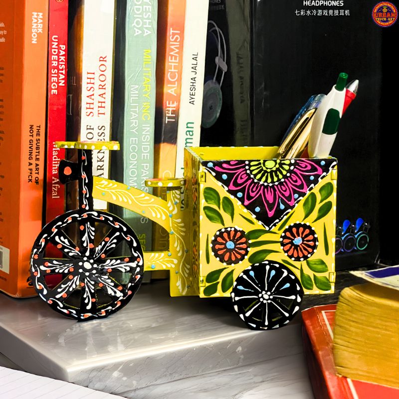 Yellow Cart Stationary Holder