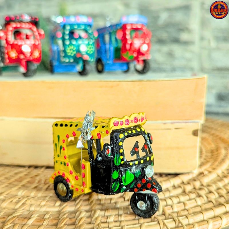 Yellow & Black Truck Art Mini Rickshaw