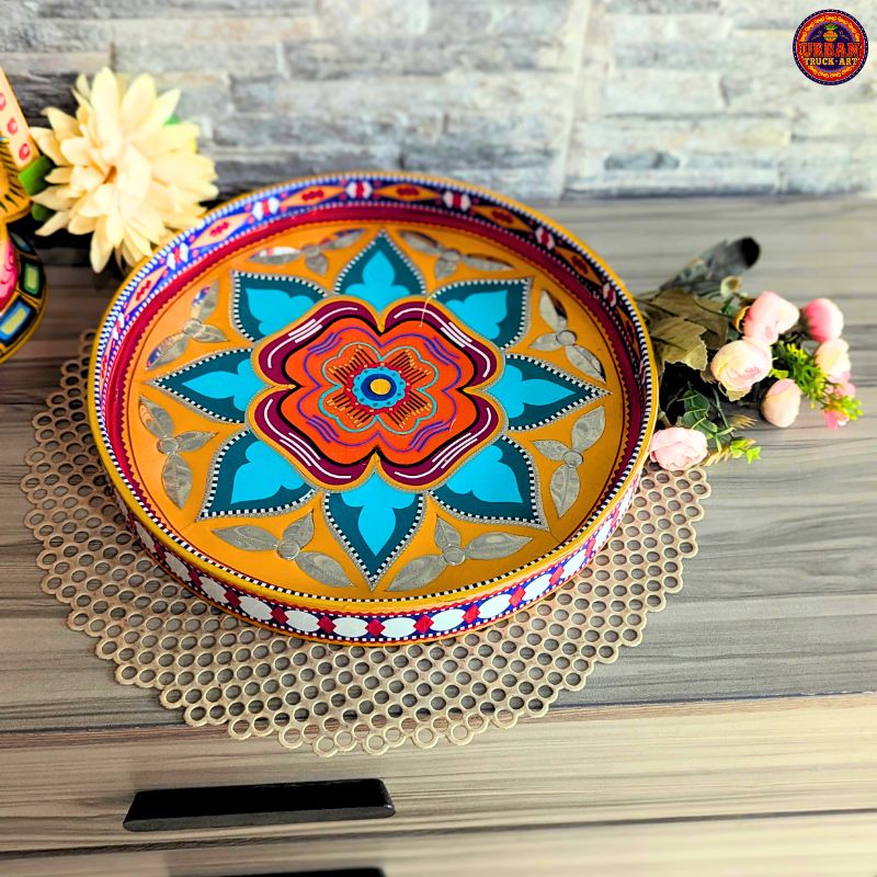 Round Flower Truck Art Tray