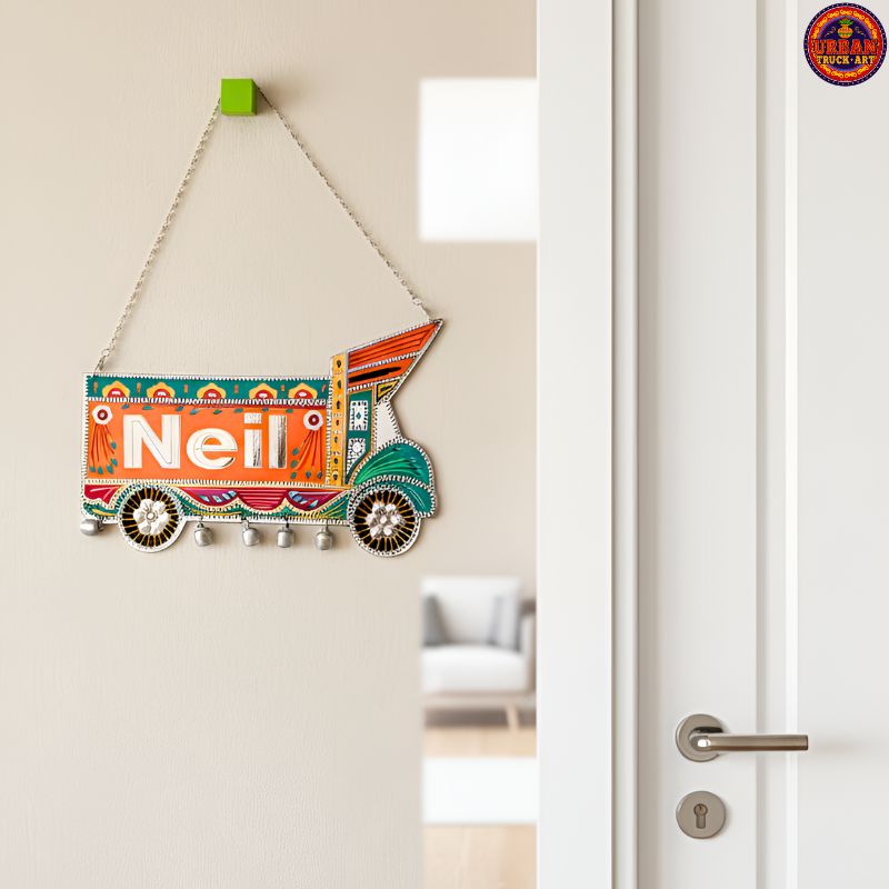 Orange Truck Home Name Sign