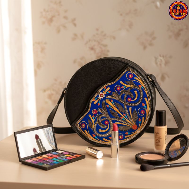 Royal Blue Personalised Round Cross Body Bag