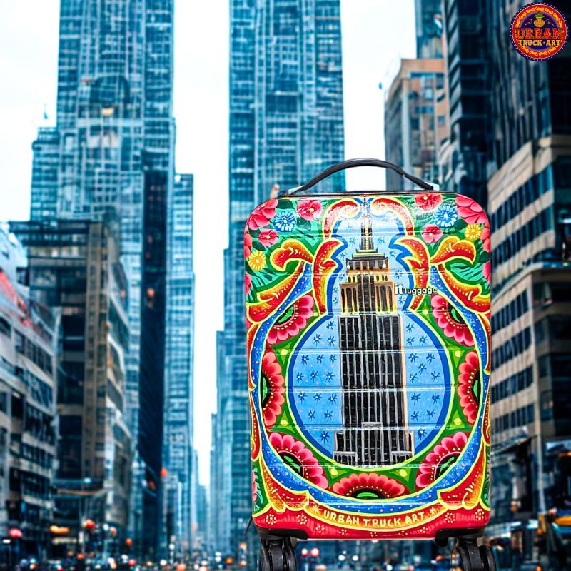 Empire State Building Hand Painted Truck Art Suitcase