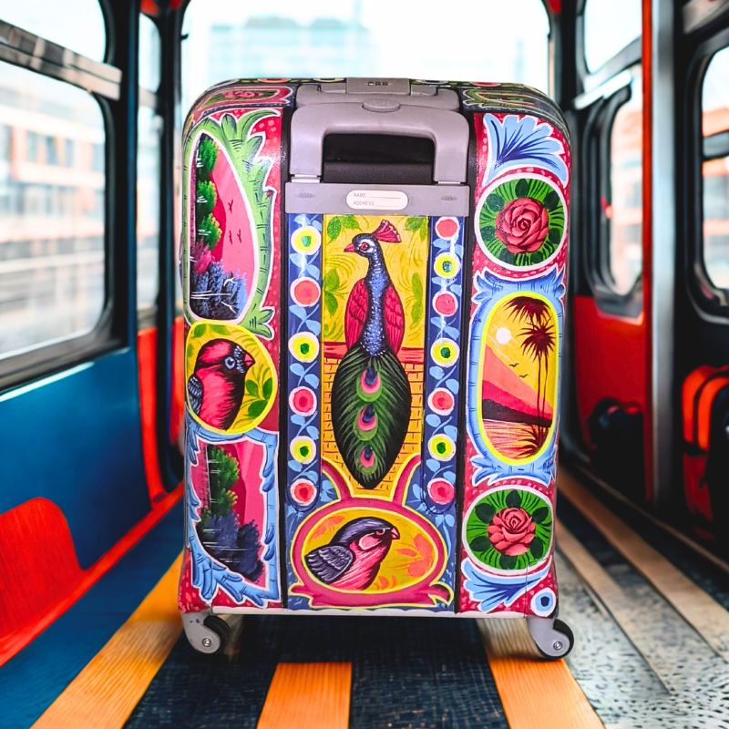 Peacock Hand Painted Hand Carry Bag for Travel