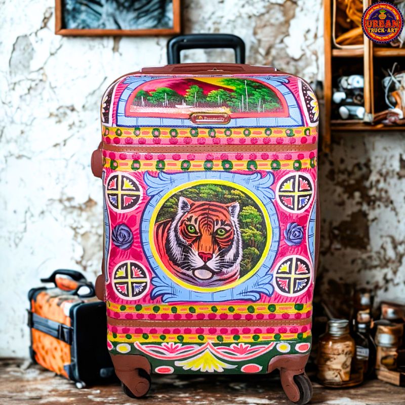 Tiger Hand Painted Suitcase